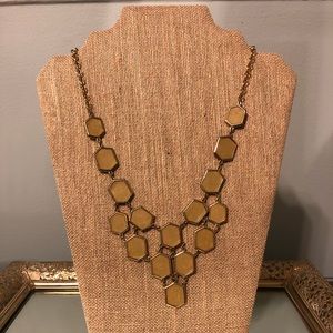Statement necklace - gold and nude detail